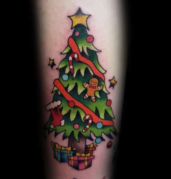 Mens Cool Christmas Tree Tattoos