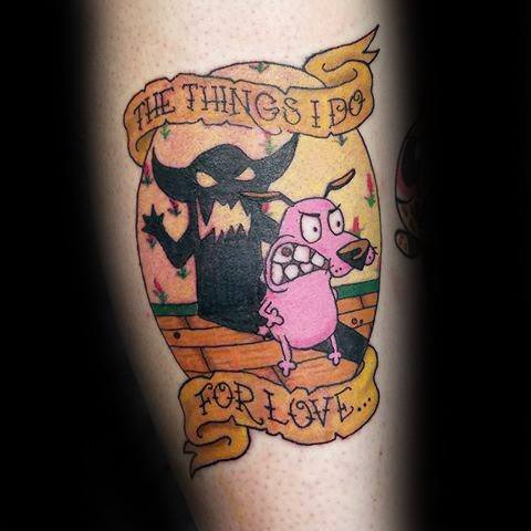 Mens Cool Courage The Cowardly Dog Tattoo Ideas