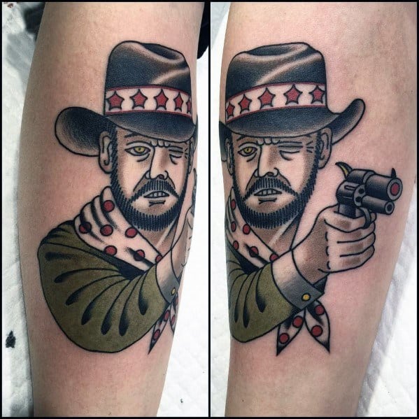 Mens Cool Cowboy Hat Tattoos