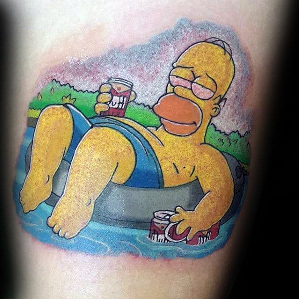 Mens Cool Homer Simpson Tattoo Ideas On Arm.