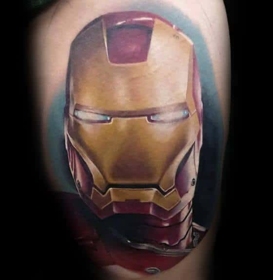 Mens Cool Iron Man Tattoo Design Inspiration