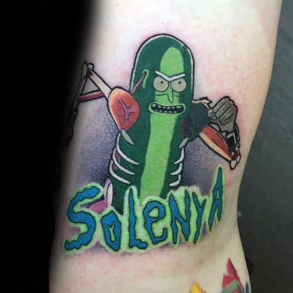 Mens Cool Pickle Rick Tattoos