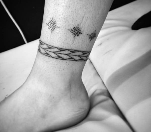 Mens Cool Small Tribal Ankle Band Tattoo Ideas