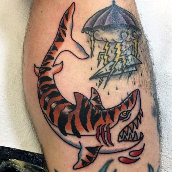Mens Cool Tiger Shark Tattoo Ideas