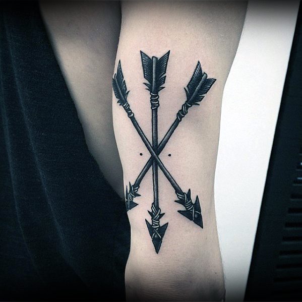 Mens Coolest Small Tricep Three Arrows Tattoo Designs