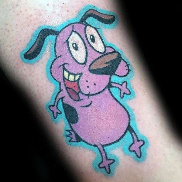 Mens Courage The Cowardly Dog Tattoo Design Inspiration