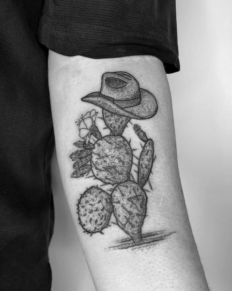 Mens Cowboy Hat Tattoo Designs