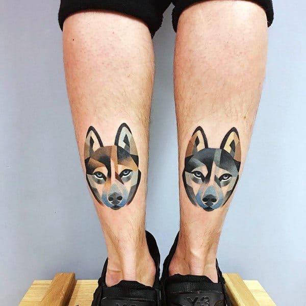 Mens Designs Siberian Husky Tattoo
