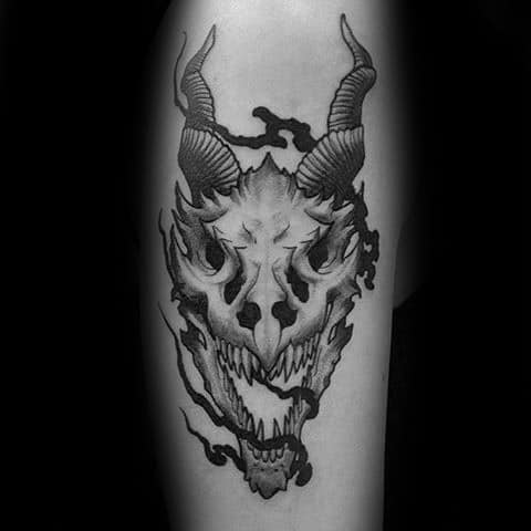 Mens Dragon Skull Tattoo Design Inspiration