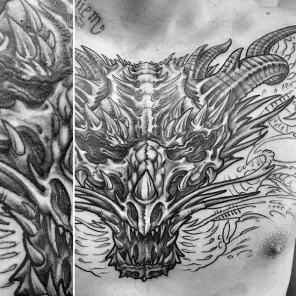 Mens Dragon Skull Tattoo Ideas