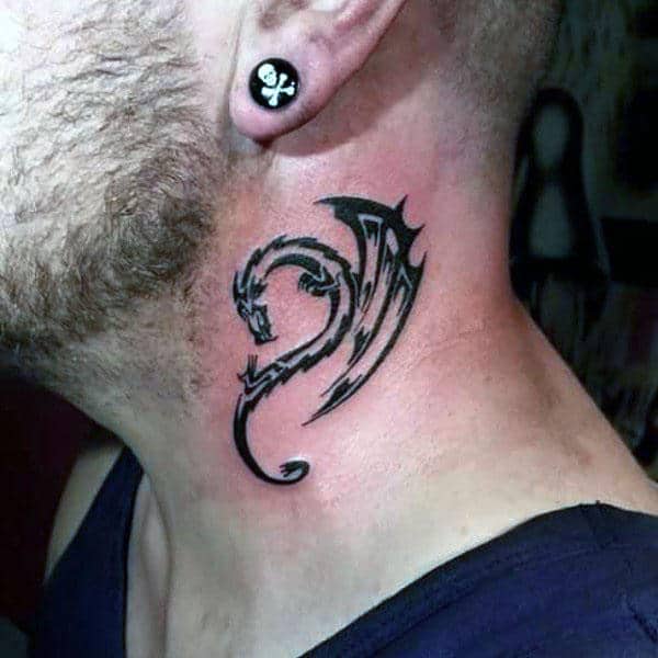 mens-dragon-tattoos-tribal-on-neck