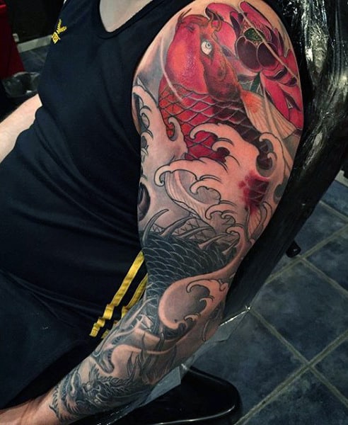 Mens Exquisite Japanese Sleeve Tatto
