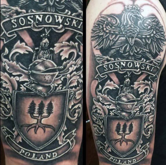 Mens Family Crest Tattoo Designs On Arm