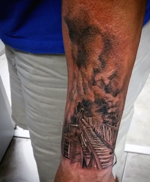 Men's Firefighter Tattoo On Wrist