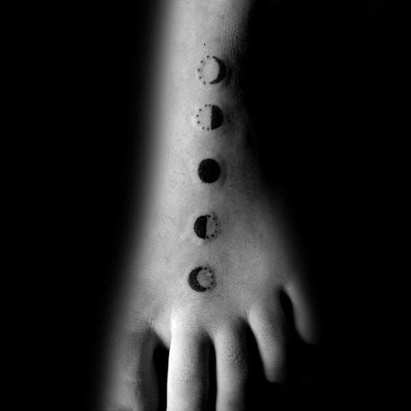 Mens Foot Moon Phases Tattoo