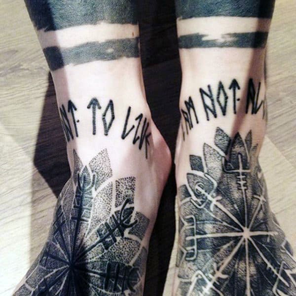 Mens Foot Rune Viking Tattoos
