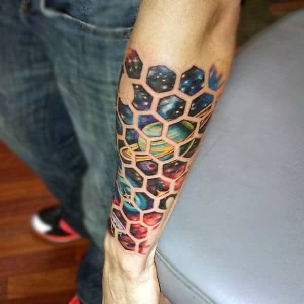 Honeycomb elbow filler. 🐝🤙🏼 #tattoo #tattoos #tattooing #tattooarti... |  TikTok
