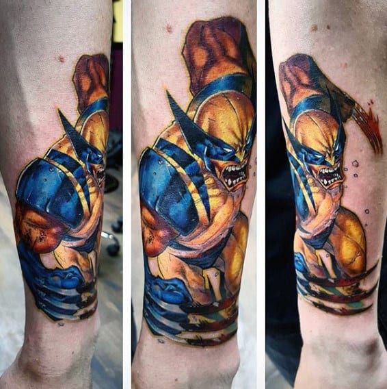 Mens Forearm Tattoo Design Of Wolverine