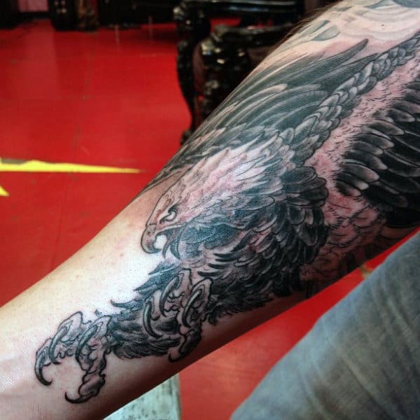 Mens Forearms Enraged Bald Eagle Tattoo