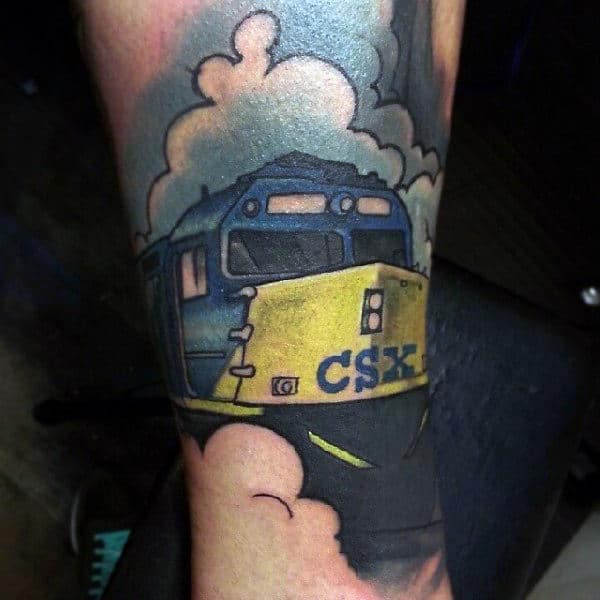 Mens Forearms Interesting Bus Tattoo