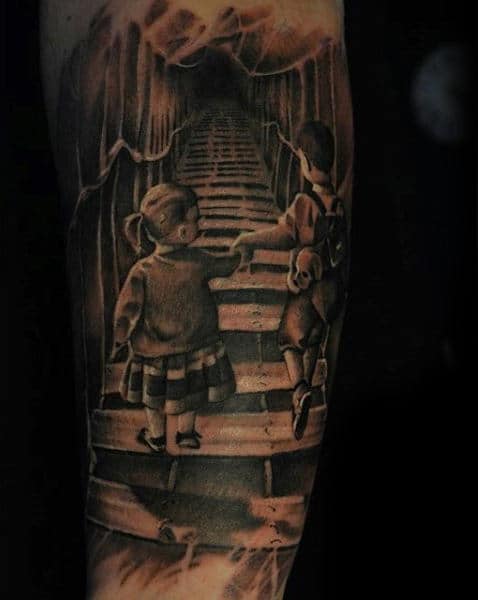 Mens Forearms Sibling Love Family Tattoo