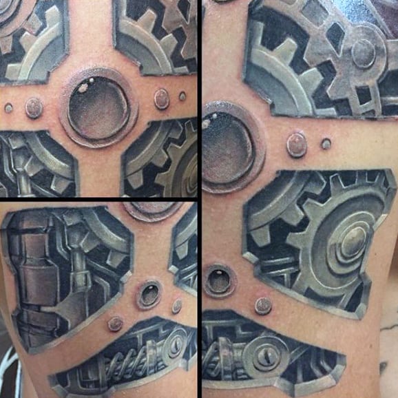 Mens Full Back Creative Steampunk Tattoo