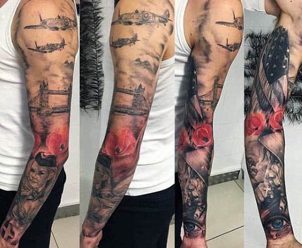 75 Poppy Tattoo Designs For Men - Remembrance Flower Ink