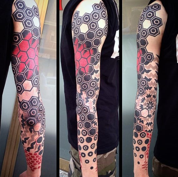 80 Honeycomb Tattoo Designs For Men Hexagon Ink Ideas