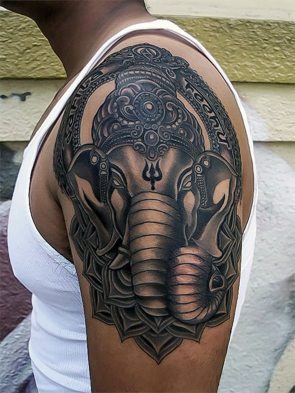 Mens Ganesh Arm Tattoo Inspiration
