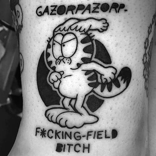 Mens Garfield Tattoo Designs