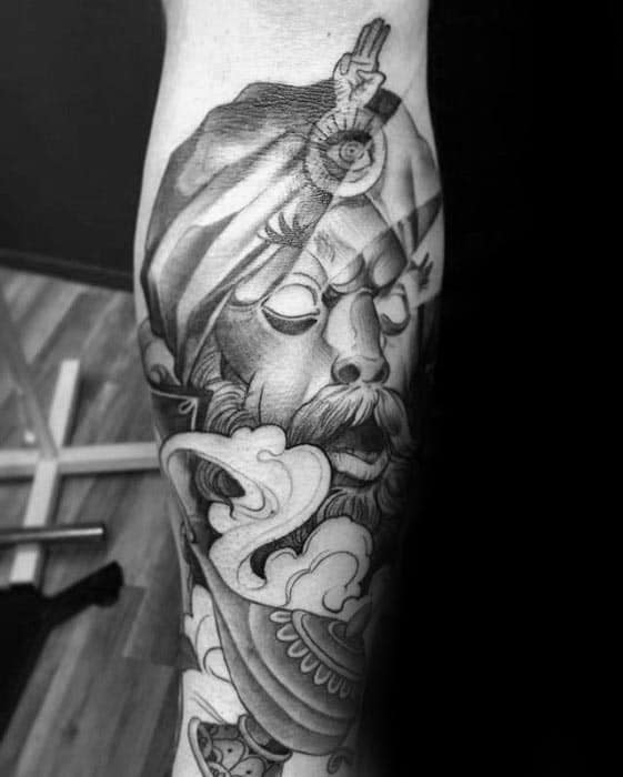 Mens Genie Lamp Inner Forearm Shaded Tattoo Ideas