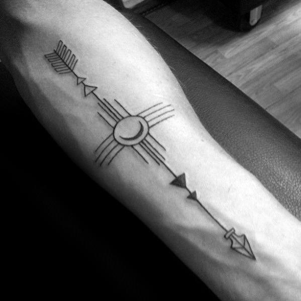 Mens Geometric Arrow Tattoo Design Inspiration
