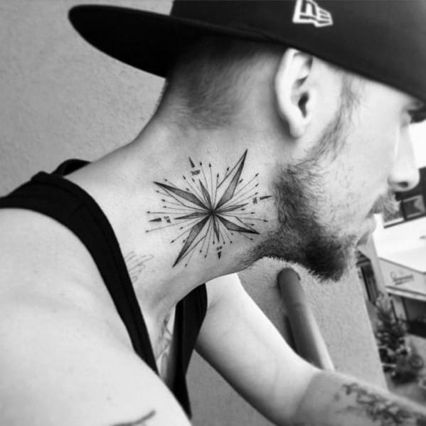 Mens Geometric Compass Tattoo Design Inspiration