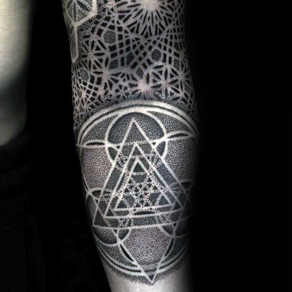 Mens Geometric Forearm Tattoo Design Inspiration