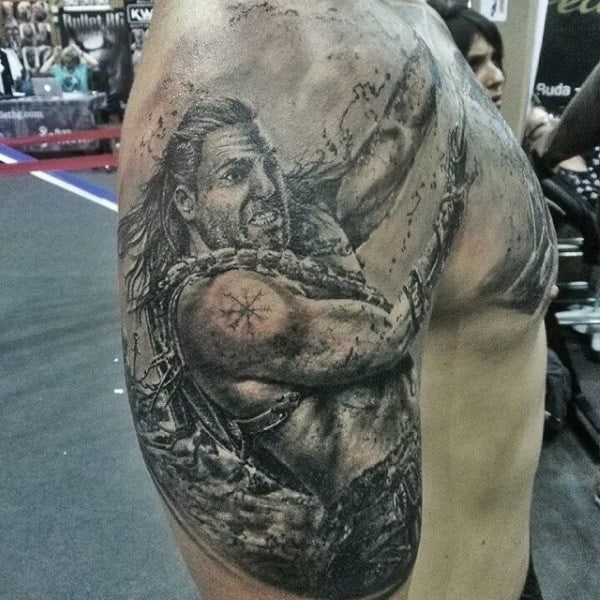 Men's Gladiator Armor Tattoo