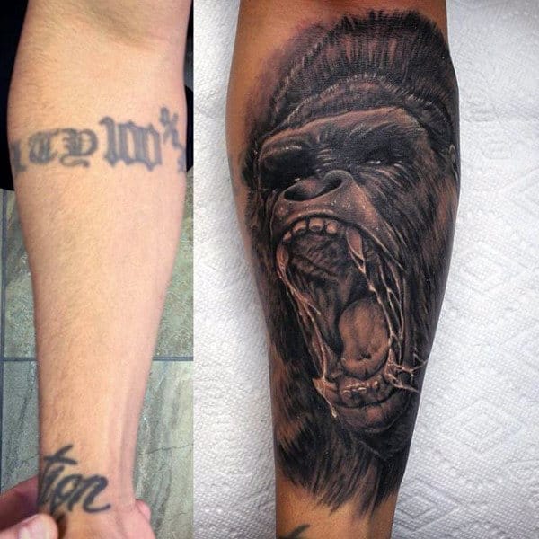 Tattoo uploaded by PK  Hand gorilla tattoo by Jose Baena JoseBaena  GorillaTattoo gorilla animal hand handtattoo  Tattoodo