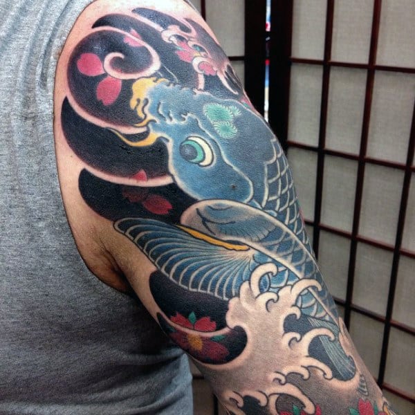Mens Great Japanese Sleeve Tattoo
