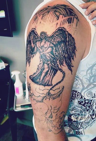 Men's Guardian Angel Tattoo Designs