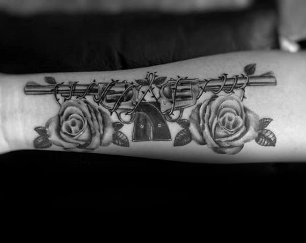 Tattoo of Guns and Roses Logos Blood