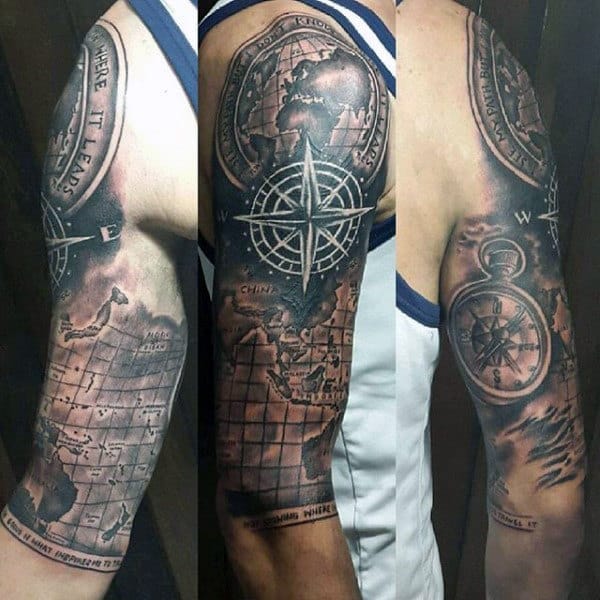 Navigation Men's Half Sleeve Tattoo