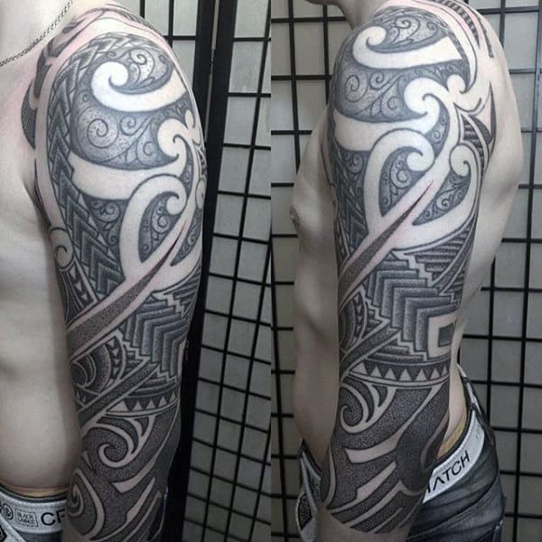 Mens Half Sleeve Tribal Tattoo Design Ideas