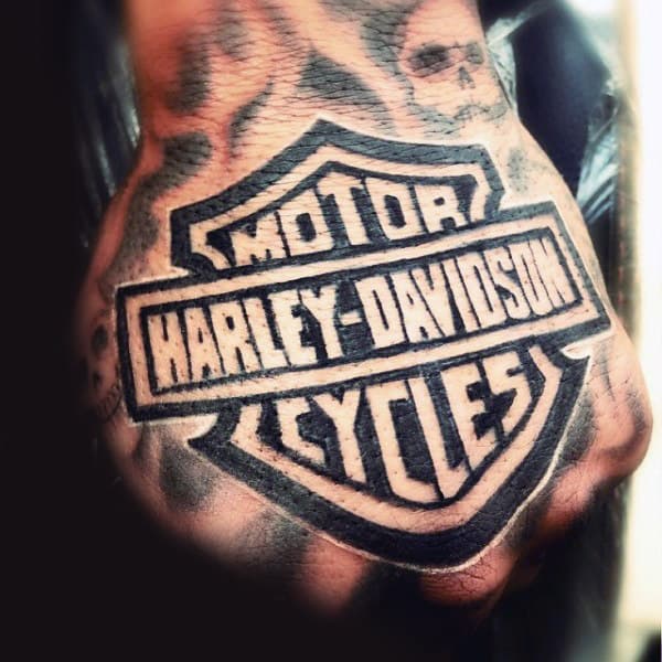 Mens Hand Tattoo Logo Harley Davidson Tattoo Designs