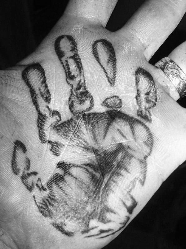 Mens Handprint Palm Tattoo Deisgns