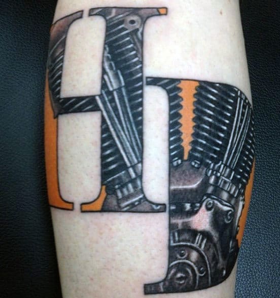 Men's Harley Davidson Motorcycle Tattoos