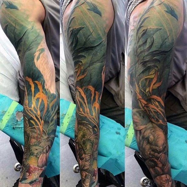 Mens Incredible Tattoo Sleeve Deep Sea Ocean Themed Ideas
