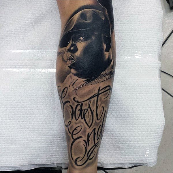 Mens Inner Forearm Famous Rapper East End Tattoo Design