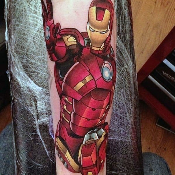 Mens Iron Man Tattoo Design Inspiration