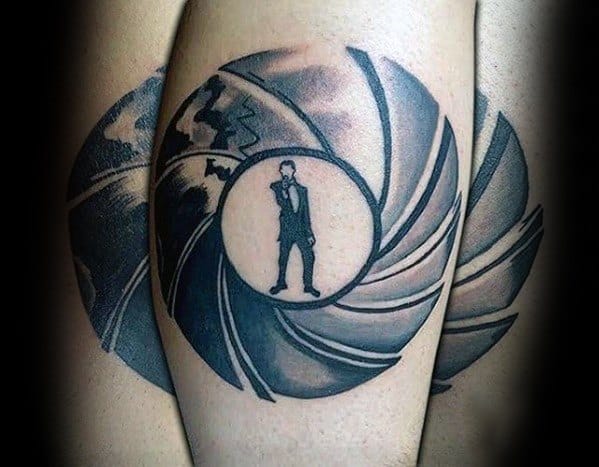 Mens James Bond Tattoo Forearm Ideas