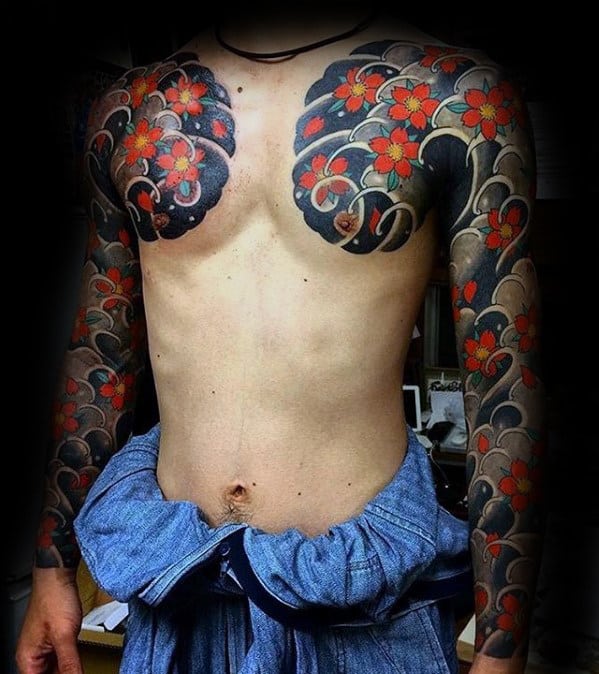 50 Japanese Chest Tattoos For Men Masculine Design Ideas