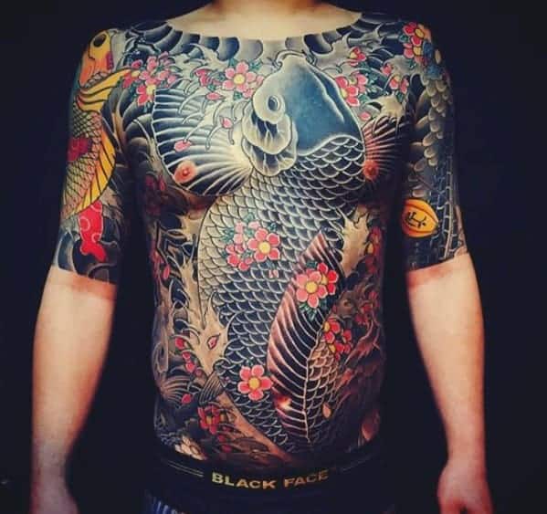 mens-japanese-koi-fish-full-chest-tattoo-inspiration